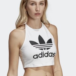 Adidas Originals Trefoil Halter Crop-Top White M
